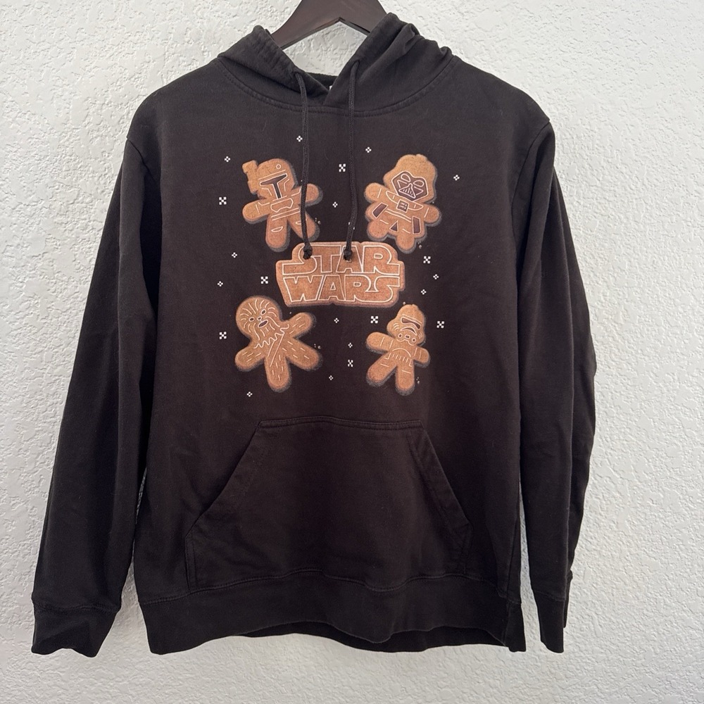 Delta Fleece Star Wars Holiday Gingerbread Cookie Hoodie Dark Brown Adult M